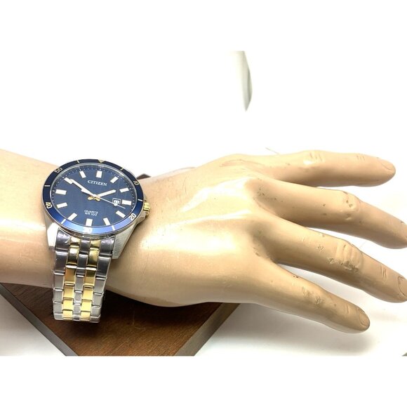 Citizen Men's Watch BI5054-53L Quartz Blue Dial 42mm Two Tone Stainless Steel - Picture 4 of 14